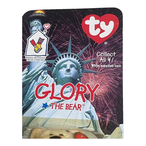 Ty Teenie Beanie Glory the Bear-McDonalds RARE, w/ Errors 1993-97 OakBrook - Picture 4 of 7